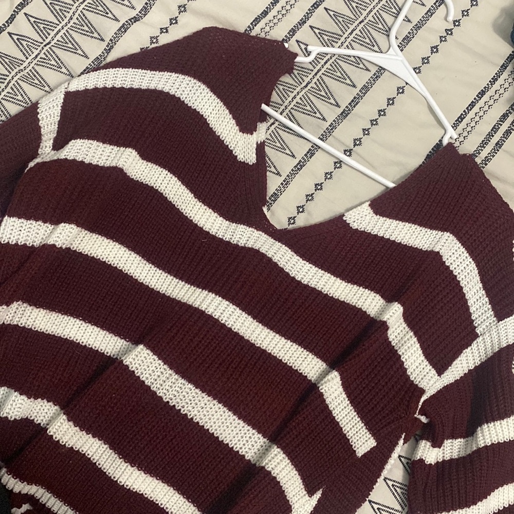 LG off the shoulder open back sweater